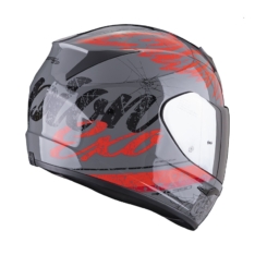 Casco Scorpion EXO-390 iGHOST Gris Cemento-Rojo