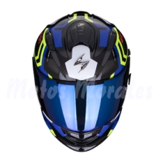 Casco Scorpion EXO-491 Spin Negro/Azul/Amarillo Neon
