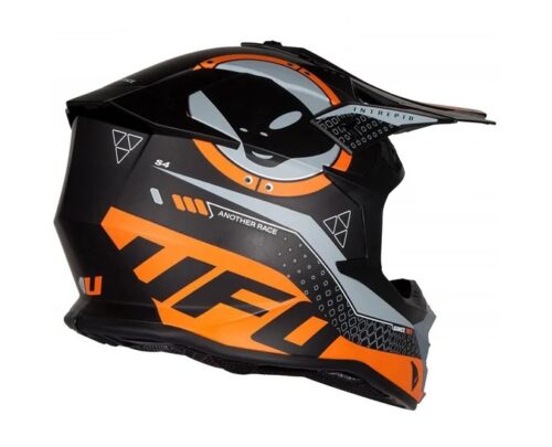 Casco cross ufo naranja mate intrepid he176-3