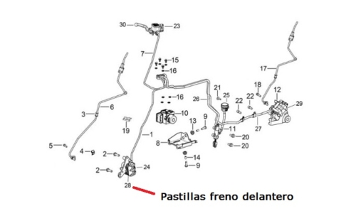 Pastillas de freno delantero MH TRAY 125 Pastillas de freno delantero MH TRAY 125
