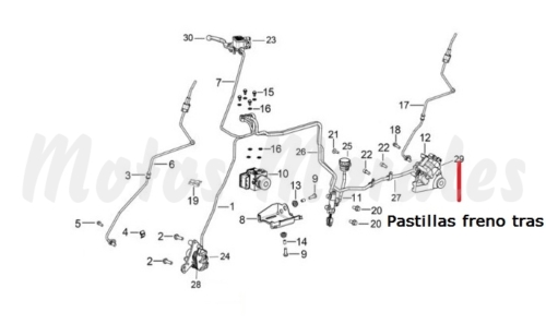 Pastillas de freno trasero MH TRAY 125 Pastillas de freno trasero MH TRAY 125