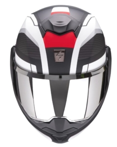 Casco Scorpion Exo-Tech Trap en negro mate, rojo y blanco